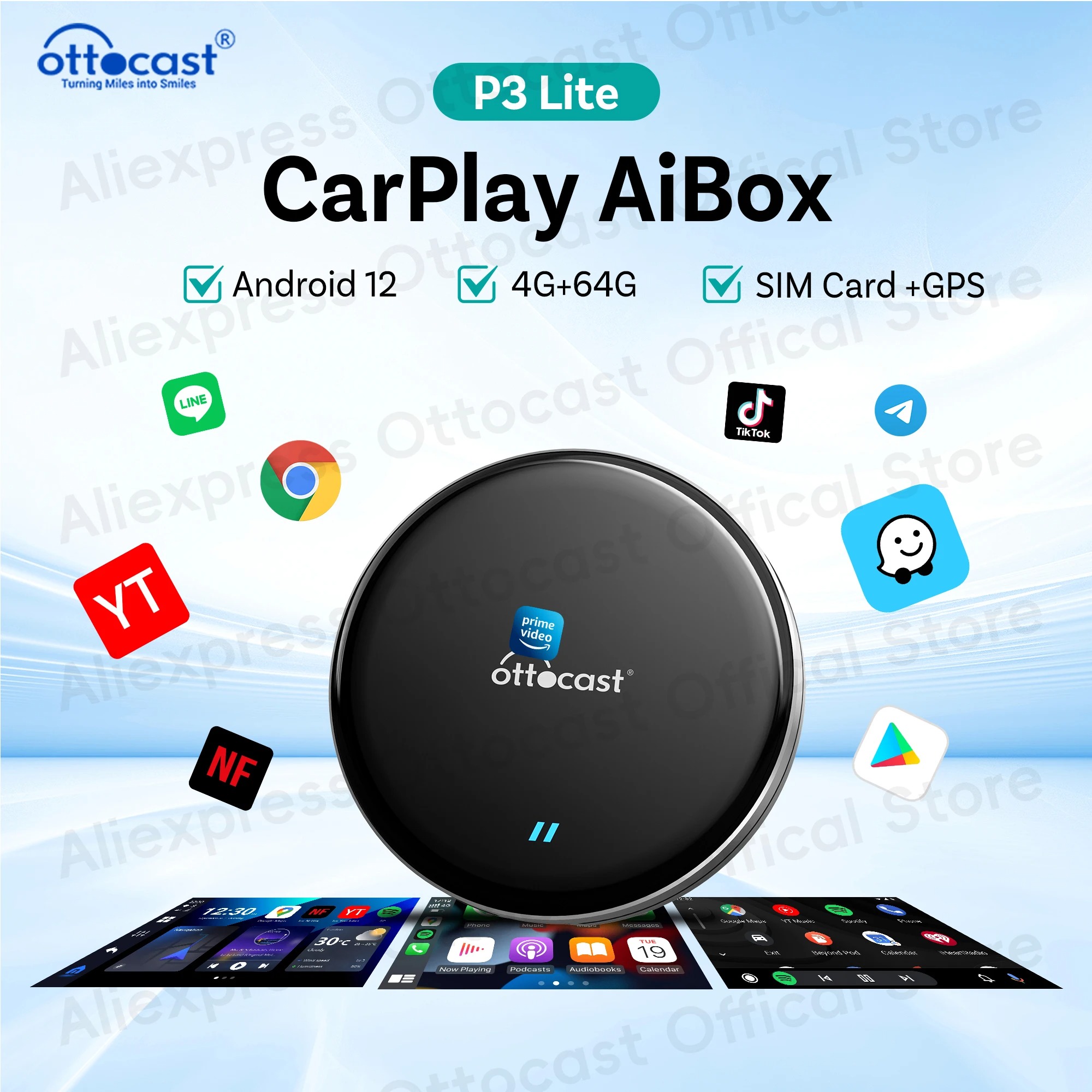 Car Accessories Youtube - OTTOCAST Nuovo P3 Lite OttoAiBox Wireless