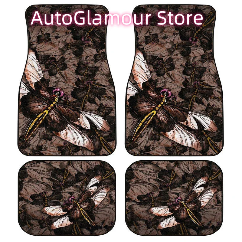 Car Accessories Gift Ideas - Tappetini per auto con libellula marrone