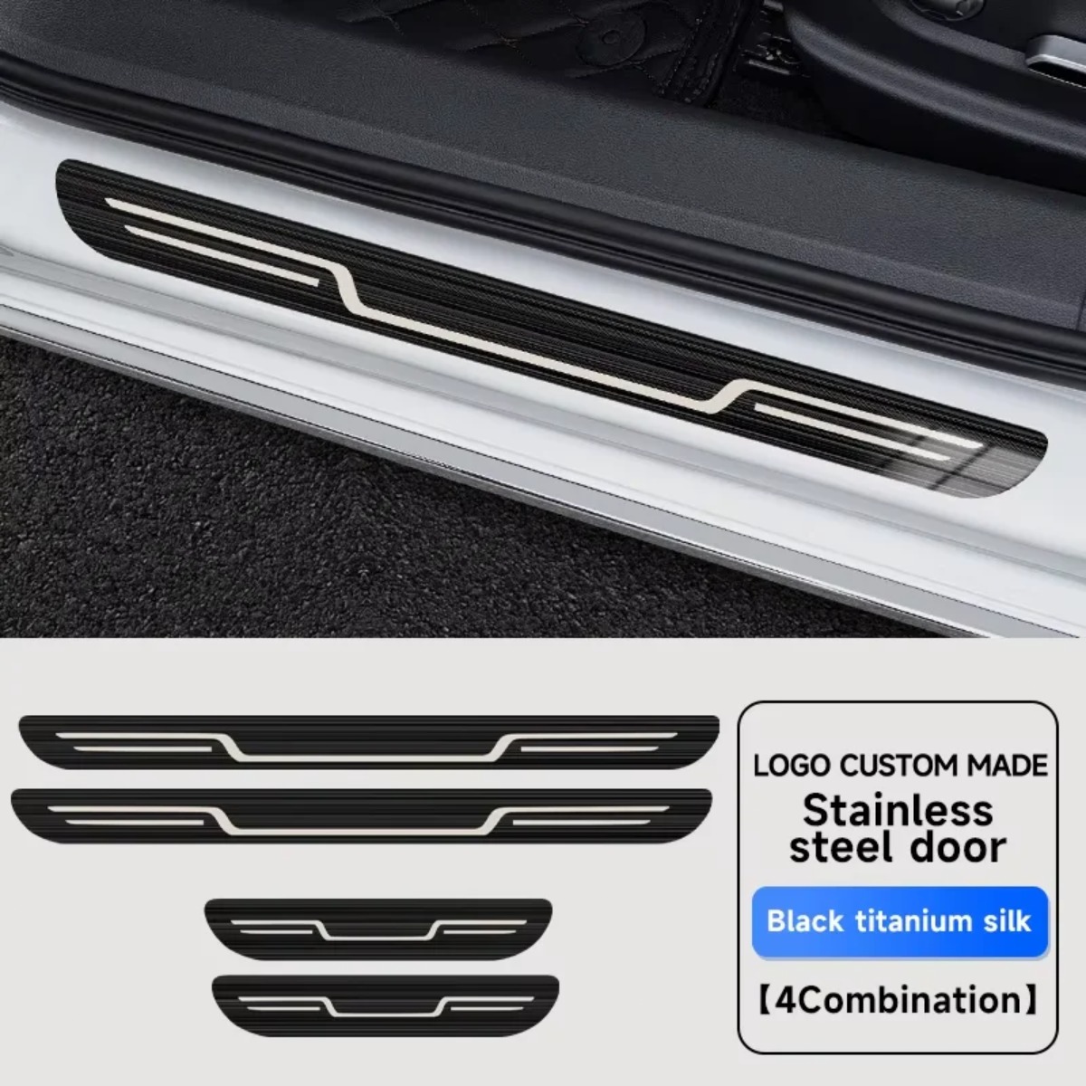 Car Accessories Tape - Protezione Battitacco Auto in Acciaio Inossidabile,