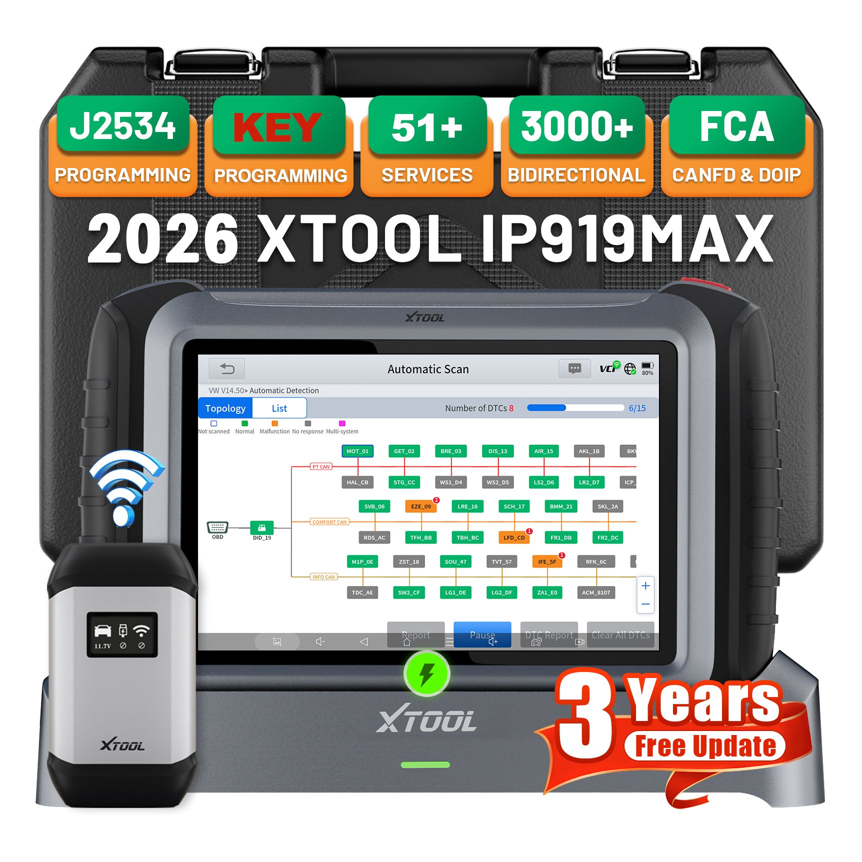 Magazzino UE XTOOL IP919MAX J2 - Obd2 Scanner recensione e prezzo