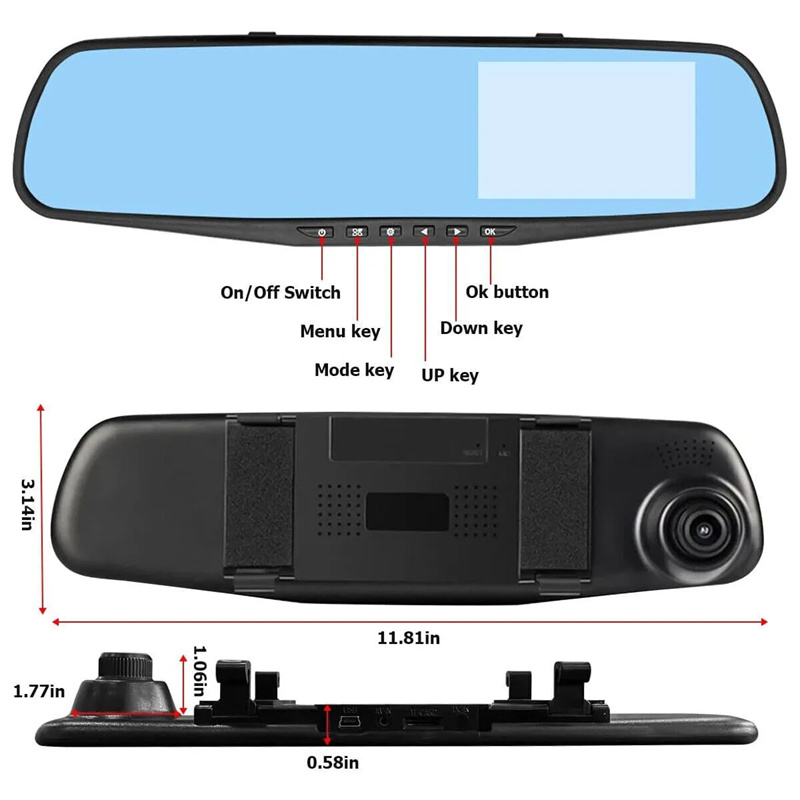 Mirror Dash Cam FHD Dual Lens  - Car Accessories Youtube recensione e prezzo